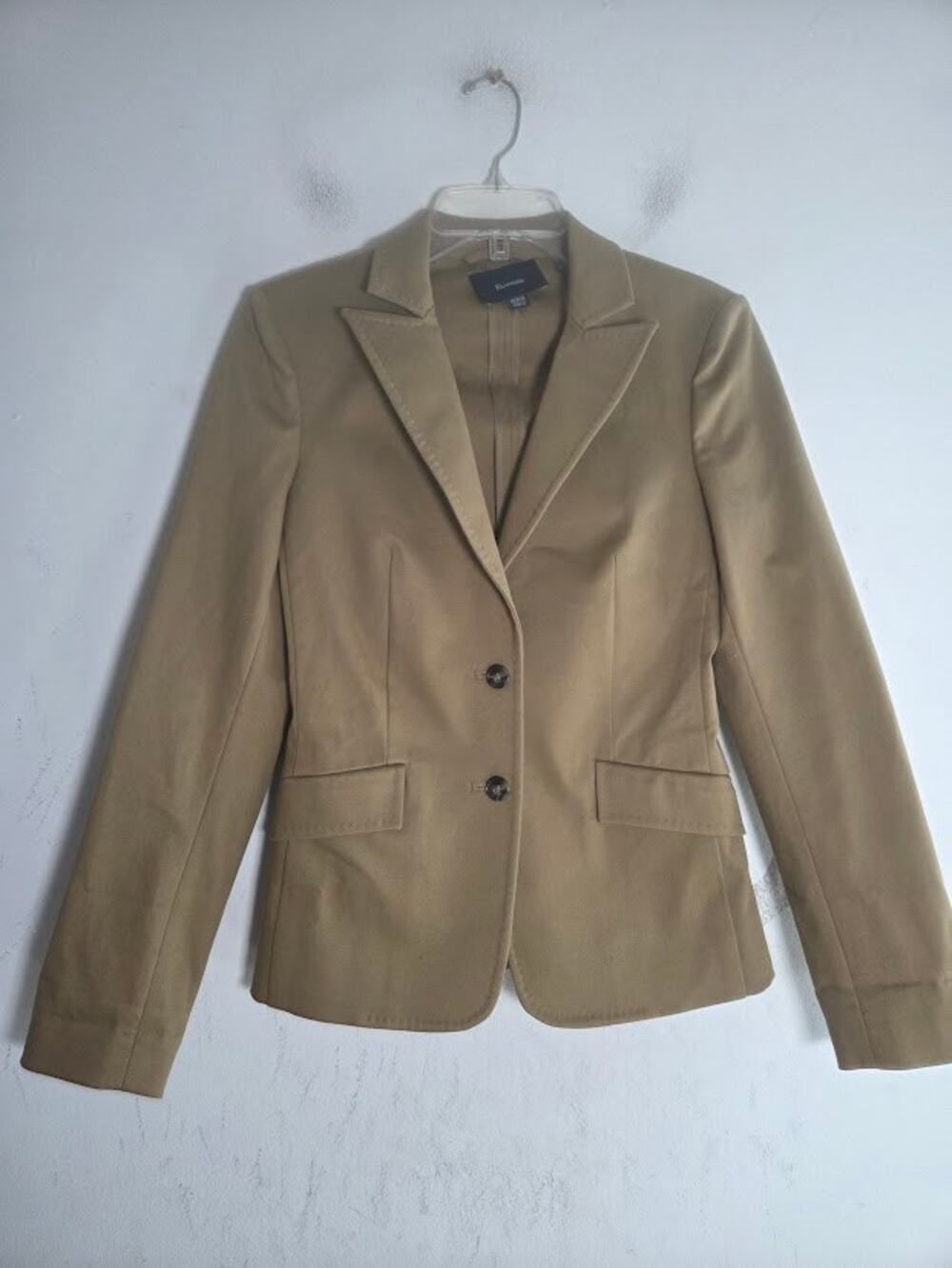 Faconnable Women Cream Single Breasted 2 Button Twill Cotton Blazer size EU34/2